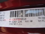 2011 200 Color Code for Deep Cherry Red Crystal Pearl - Color Code: PRP