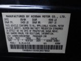 2005 Maxima Color Code for Majestic Blue Metallic - Color Code: BW9