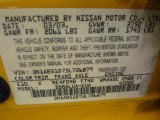 2003 Sentra Color Code for Sunburst Yellow - Color Code: E10