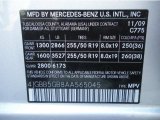 2010 ML Color Code for Iridium Silver Metallic - Color Code: 775
