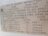 1993 GMC Sonoma SLE Regular Cab Info Tag