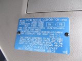 1998 Suzuki Sidekick Sport JLX 4 Door 4x4 Info Tag