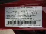 2011 MAZDA3 Color Code for Velocity Red Mica - Color Code: 27A
