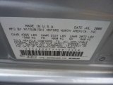 2007 Mitsubishi Galant DE Info Tag