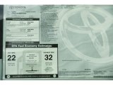 2011 Toyota Camry LE Window Sticker