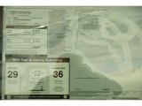2011 Toyota Yaris 3 Door Liftback Window Sticker