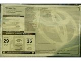 2011 Toyota Yaris 3 Door Liftback Window Sticker