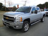 2011 Sheer Silver Metallic Chevrolet Silverado 2500HD LTZ Crew Cab 4x4 #45876973