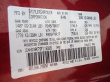 2006 Durango Color Code for Inferno Red Crystal Pearl - Color Code: PRH