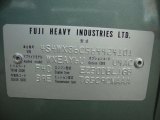 2006 Subaru B9 Tribeca Limited 7 Passenger Info Tag