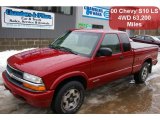 2000 Dark Cherry Red Metallic Chevrolet S10 LS Extended Cab 4x4 #46337321