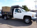 2010 Summit White Chevrolet Silverado 3500HD Work Truck Regular Cab 4x4 Chassis Dump Truck #46397005