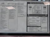 2011 Infiniti G 37 x AWD Sedan Window Sticker