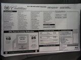 2011 Cadillac SRX FWD Window Sticker