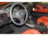 2011 BMW 3 Series 335i Convertible Coral Red/Black Dakota Leather Interior