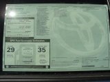2011 Toyota Yaris 5 Door Liftback Window Sticker