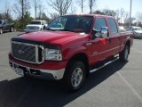2006 Red Clearcoat Ford F250 Super Duty Lariat FX4 Off Road Crew Cab 4x4 #46612233