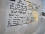 2009 GMC Sierra 1500 Work Truck Extended Cab Info Tag