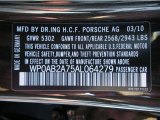 2010 Porsche Panamera S Info Tag