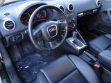 2006 Audi A3 2.0T Black Interior