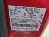 1999 F250 Super Duty Color Code for Red - Color Code: F1