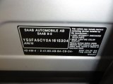 2010 Saab 9-3 2.0T SportCombi Wagon Info Tag