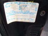 1988 Ford Ranger Custom SuperCab Info Tag