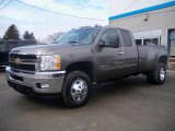 2011 Mocha Steel Metallic Chevrolet Silverado 3500HD LT Extended Cab 4x4 Dually #46776078