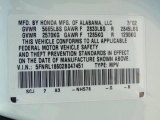 2002 Odyssey Color Code for Taffeta White - Color Code: NH578