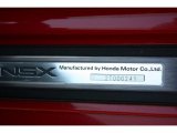 2002 Acura NSX T Info Tag