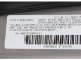 2008 Subaru Tribeca 5 Passenger Info Tag