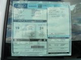 2011 Ford Ranger XL Regular Cab Window Sticker
