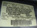 2010 Versa Color Code for Magnetic Gray Metallic - Color Code: K36