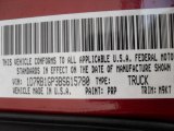 2011 Ram 1500 Color Code for Deep Cherry Red Crystal Pearl - Color Code: PRP