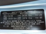 2010 Accent Color Code for Ice Blue - Color Code: 2B