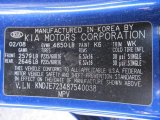 2008 Sportage Color Code for Smart Blue Metallic - Color Code: K6