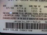 2009 MAZDA3 Color Code for Black Mica - Color Code: 16W