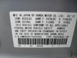 2007 Accord Color Code for Silver Frost Metallic - Color Code: NH695M