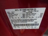 2011 F150 Color Code for Red Candy Metallic - Color Code: U6
