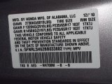 2011 Odyssey Color Code for Alabaster Silver Metallic - Color Code: NH700M