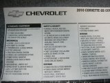 2010 Chevrolet Corvette Grand Sport Coupe Window Sticker