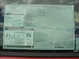 2011 Toyota Tacoma SR5 Access Cab Window Sticker