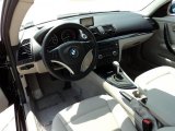 2009 BMW 1 Series 128i Coupe Taupe Interior