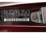 1997 Mercedes-Benz SL 500 Roadster Info Tag