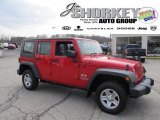 2009 Flame Red Jeep Wrangler Unlimited X 4x4 Right Hand Drive #47906256