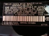 2010 Camry Color Code for Black - Color Code: 202