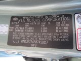 2008 Sportage Color Code for Royal Jade Green Metallic - Color Code: 1L