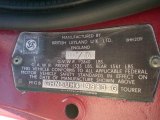 1977 MG MGB Roadster Info Tag