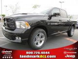 2011 Brilliant Black Crystal Pearl Dodge Ram 1500 Sport Crew Cab #48099640