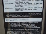 2001 Hummer H1 Wagon Info Tag